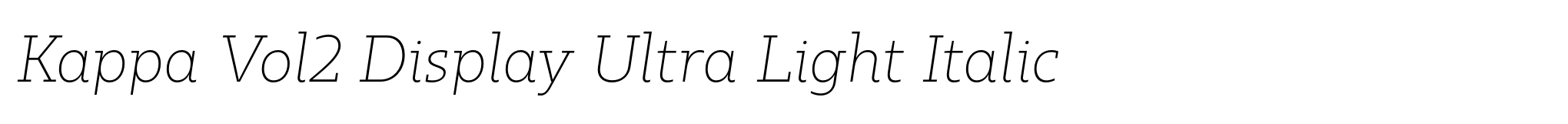 Kappa Vol2 Display Ultra Light Italic image
